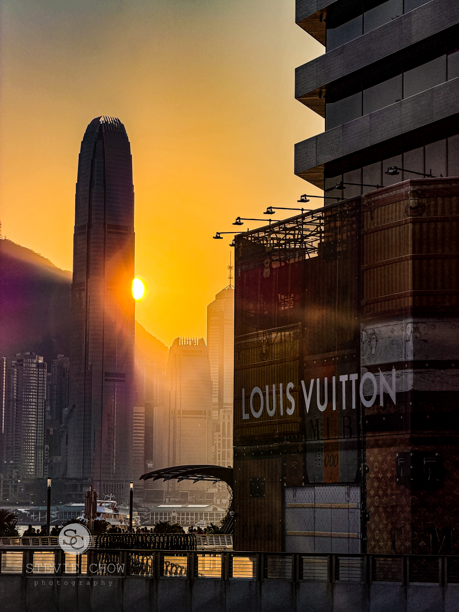 Hong Kong skyline at golden hour