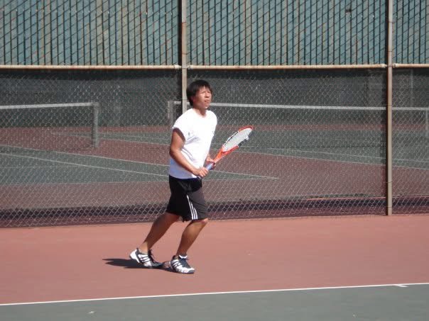 Stevie playing college tennis